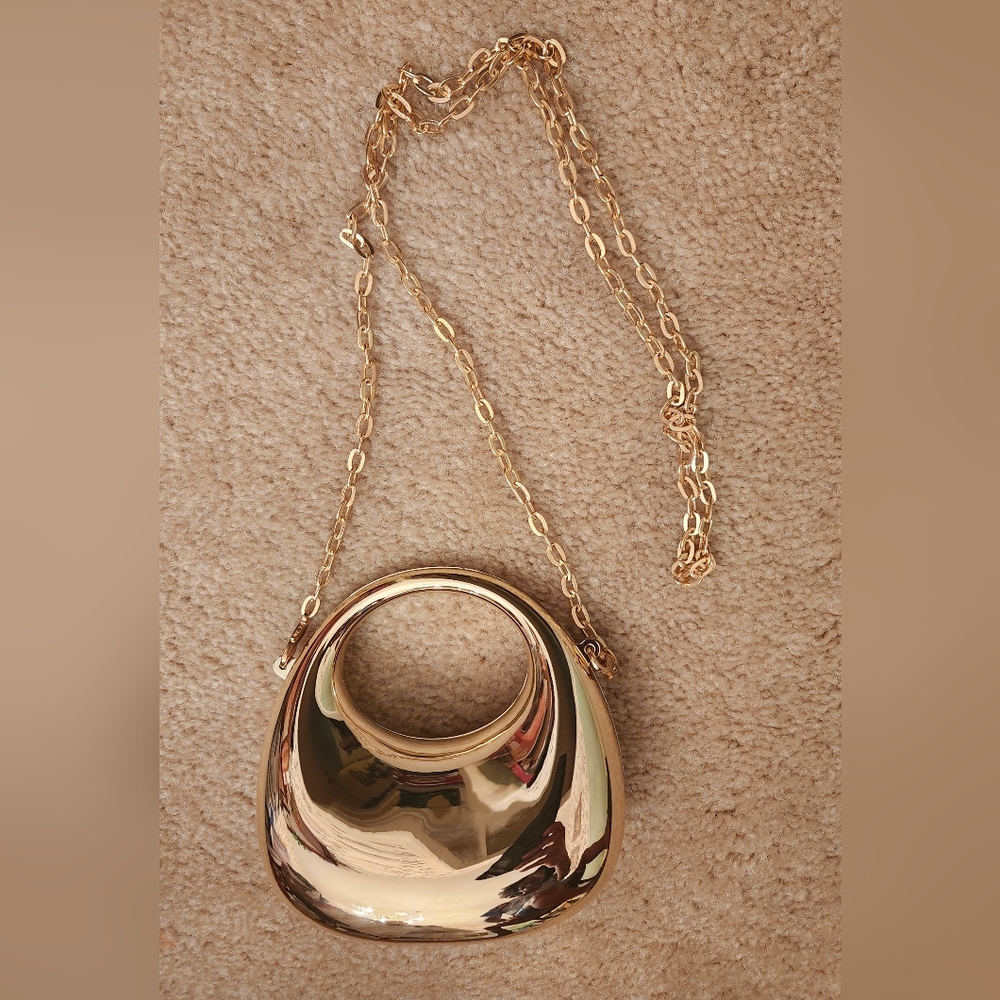 Gold Mini Moon Shaped Bag